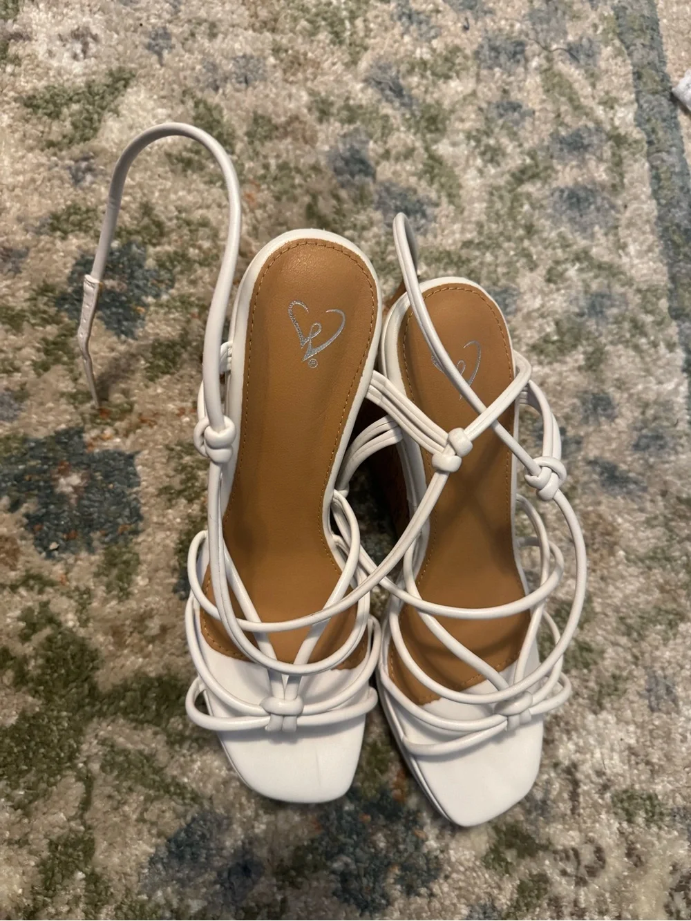 Windsor White Strappy Knot Wedge Sandals